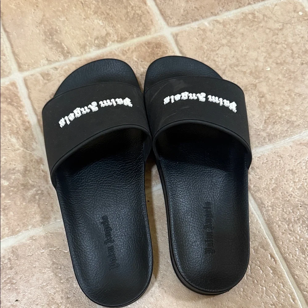 Palm Angels Black Logo Slides